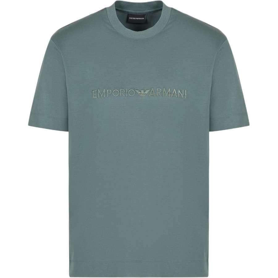 EMPORIO ARMANI Logo Embroidered Crewneck T Shirt