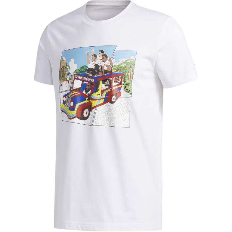 Adidas Adidas T Shirts Men's White Crew Neck Moderate