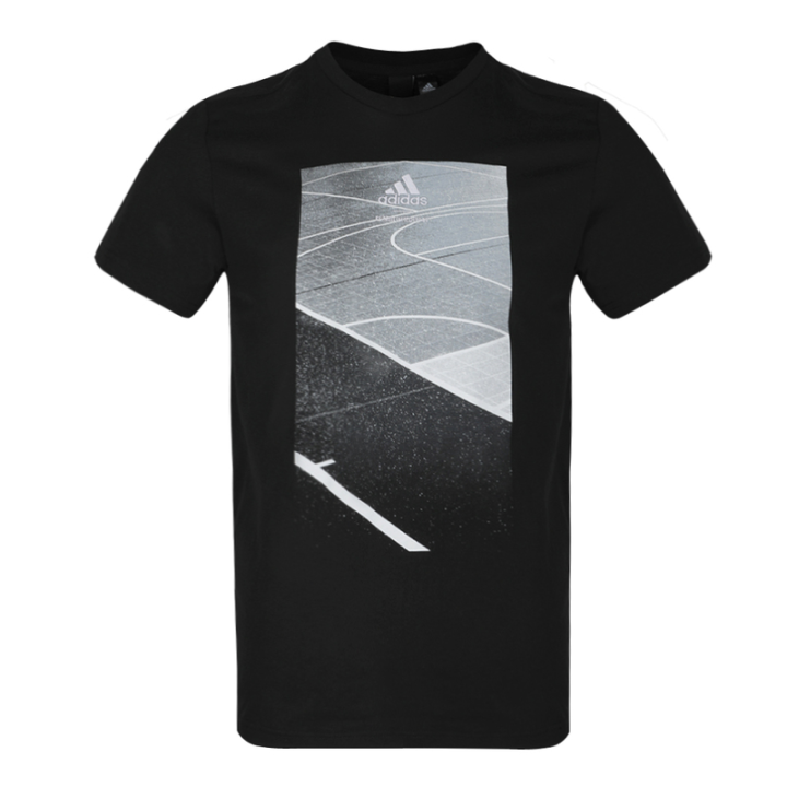 Adidas Adidas T Shirts Men's Black Crew Neck Moderate Straight Fit
