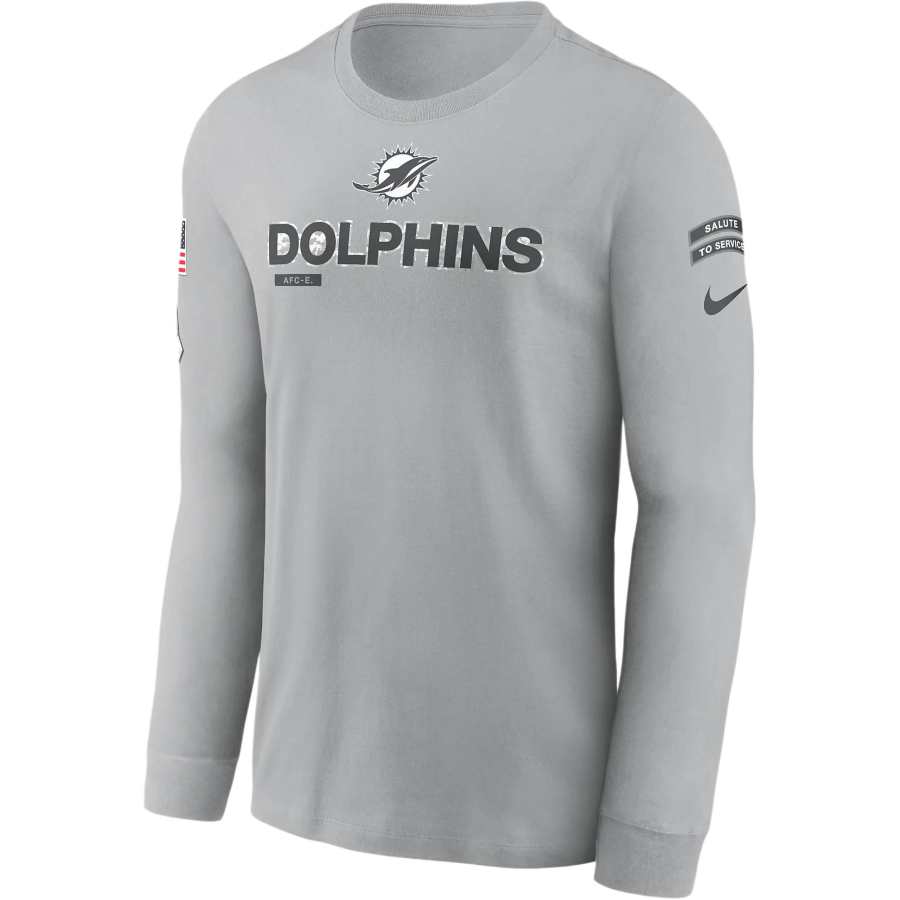 Nike Nike Miami Dolphins Salute To Service Mascot Edge Legend Men's Nike Nfl Long-Sleeve T-Shirt