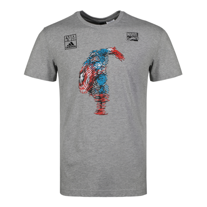 Adidas Adidas x MARVEL CAPTAIN AMERICA T Shirt Men's Gray