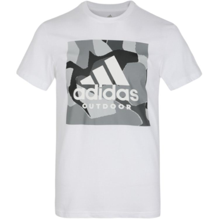 Adidas Adidas T Shirts Men's White Crew Neck Moderate Straight Fit