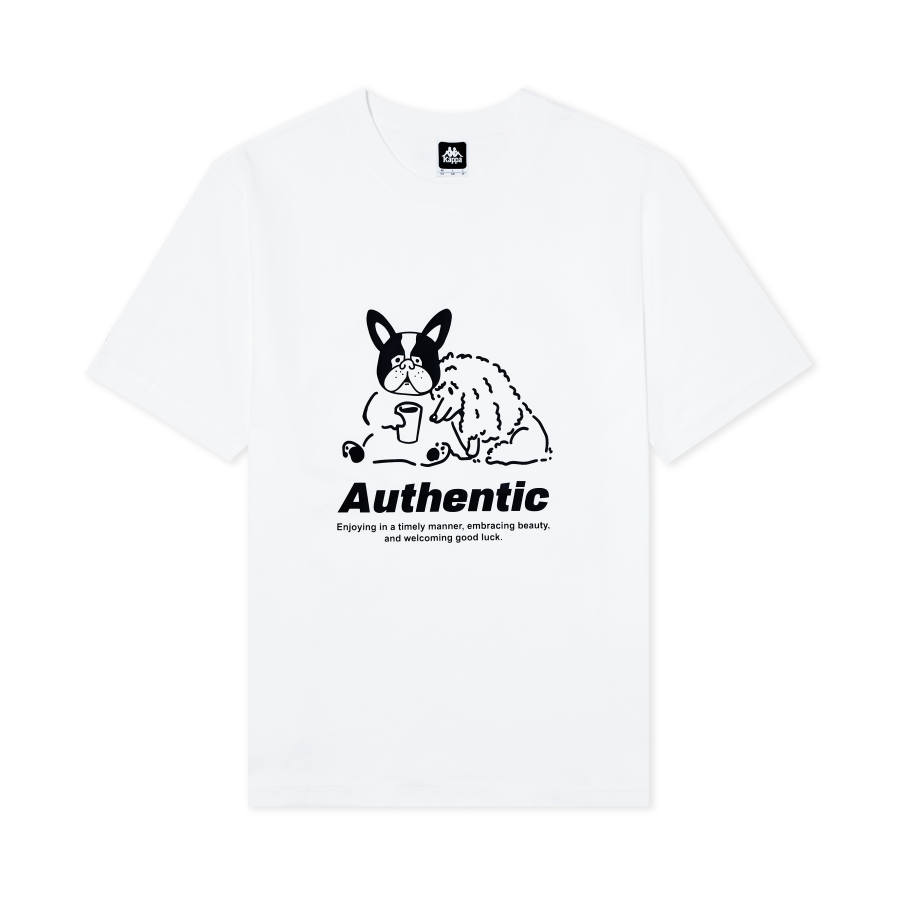 Kappa T Shirts Unisex Bleached 001 Crew Neck Thin Straight Fit