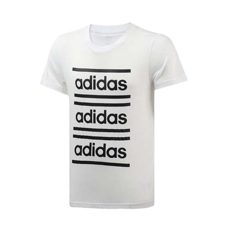 Adidas Adidas T Shirts Men's White Crew Neck Moderate Straight Fit