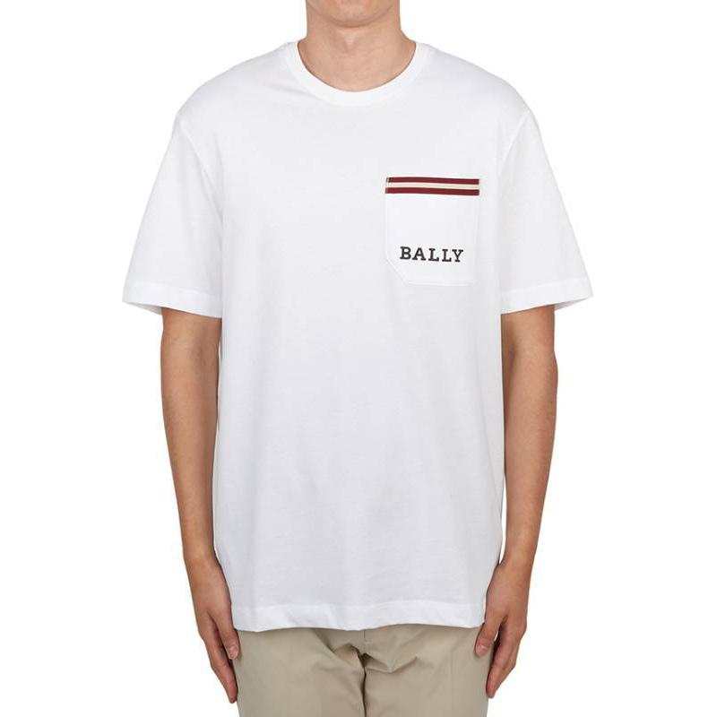 BALLY T Shirts Men's White Crew Neck Moderate Straight Fit