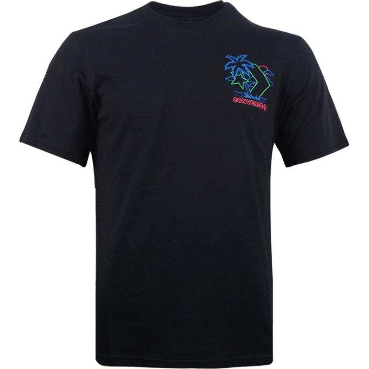 Converse T Shirts Men's Black Crew Neck Moderate Straight Fit