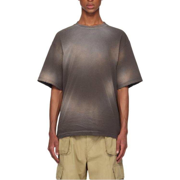 WE11DONE T Shirts Men's Gray Crew Neck Moderate Straight Fit