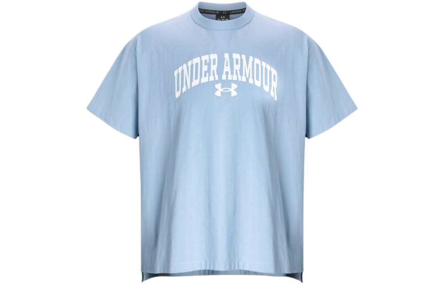 Under Armour Short Sleeved T Shirts Unisex Light Blue Purple
