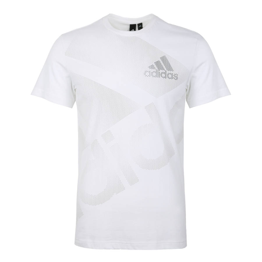Adidas Adidas T Shirts Men's White Crew Neck Moderate Straight Fit
