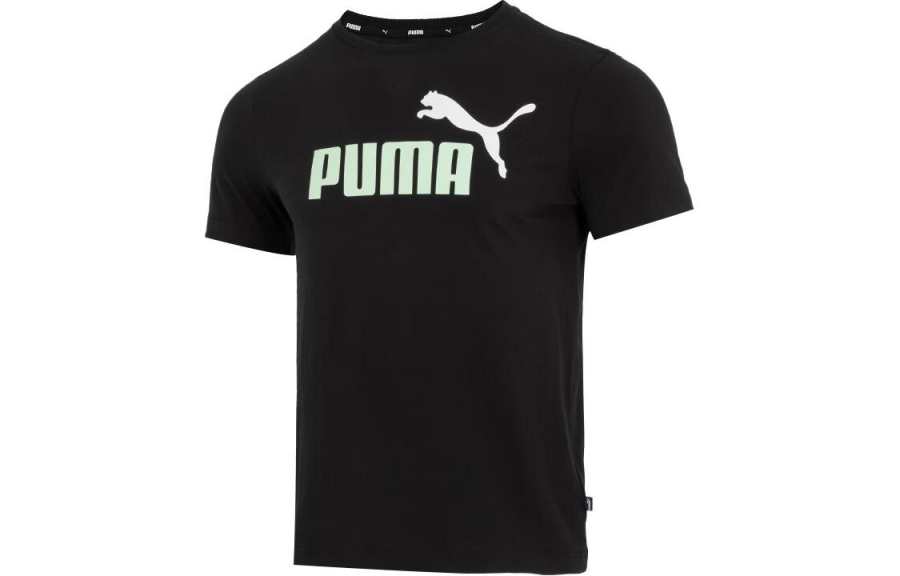 PUMA T Shirts Men's Black Crew Neck Moderate