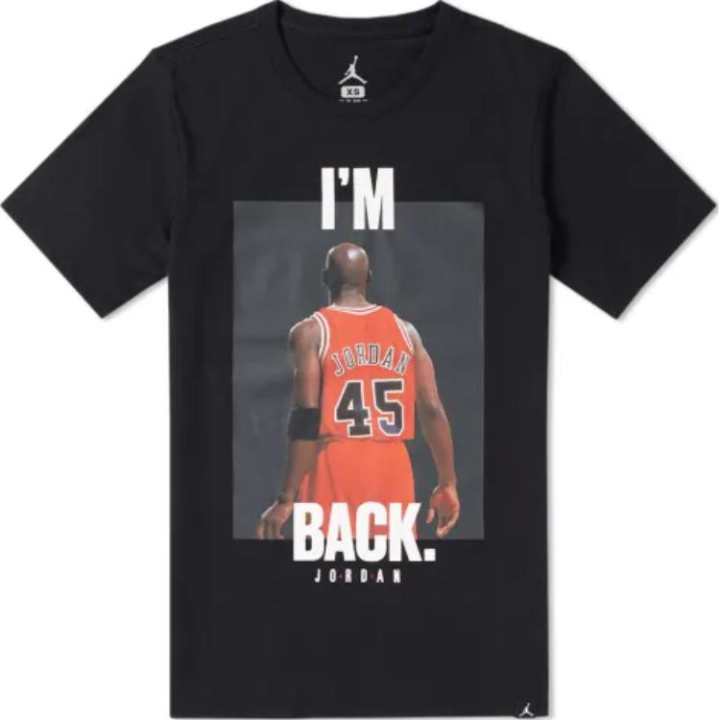 Jordan Jordan T Shirts Men's Black Crew Neck Moderate Straight Fit