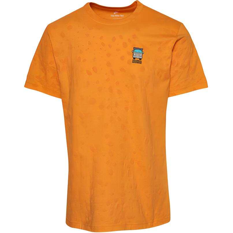 Nike Nike T Shirts Men's Orange Crew Neck Moderate Straight Fit