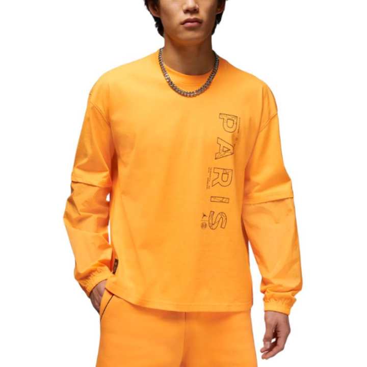 Jordan Jordan T Shirts Men's Yellow Crew Neck Moderate Straight Fit