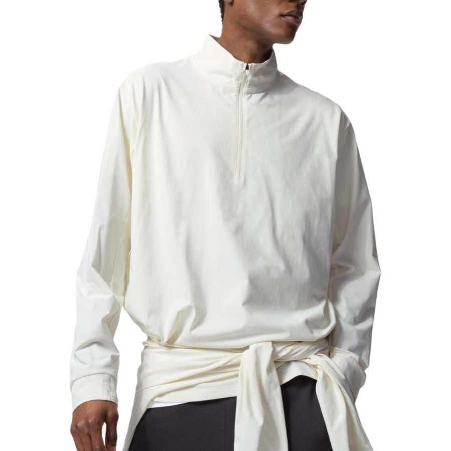 UNIQLO T Shirts Unisex Ivory Stand Collar