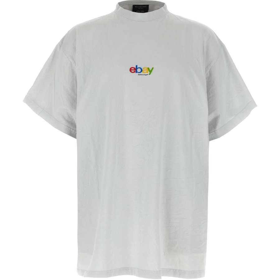 Balenciaga Ebay Logo Printed Crewneck Oversized T Shirt