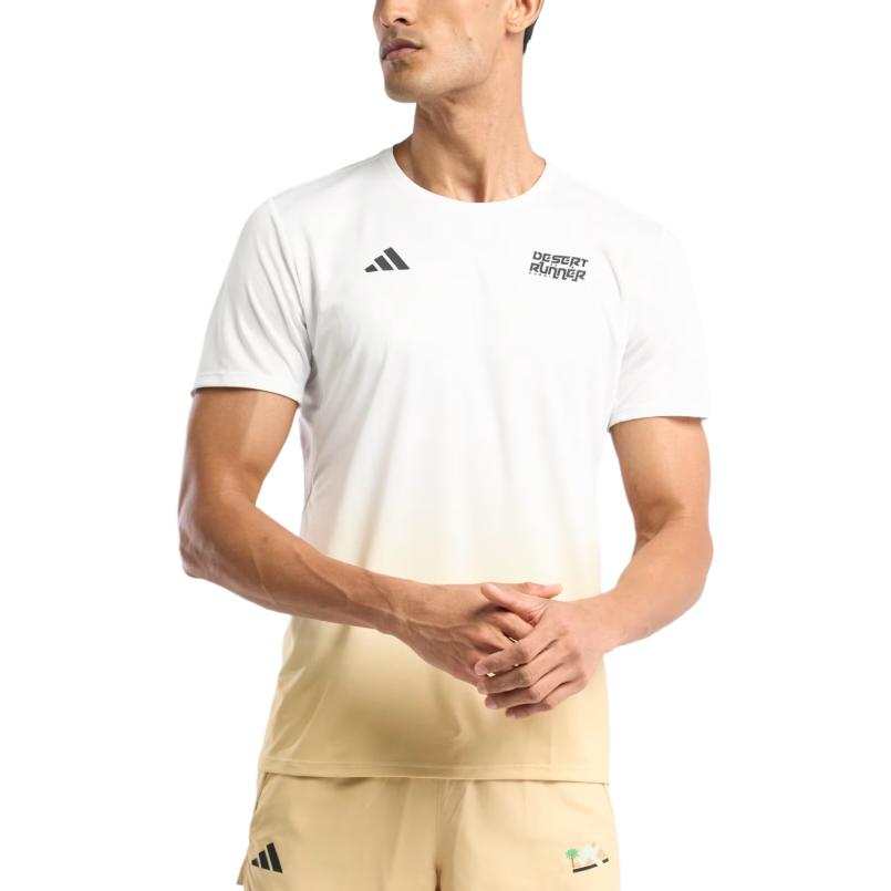 Adidas Adidas RunnerAdizero T Shirt Men's White/Yellow Color