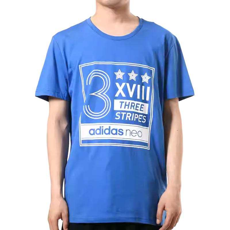 Adidas Adidas T Shirts Men's Blue Crew Neck Moderate