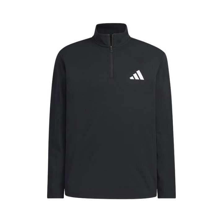 Adidas Adidas T Shirts Men's Black Stand Collar Moderate Straight Fit