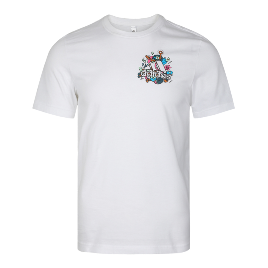 Adidas Adidas T Shirts Men's White Crew Neck Moderate