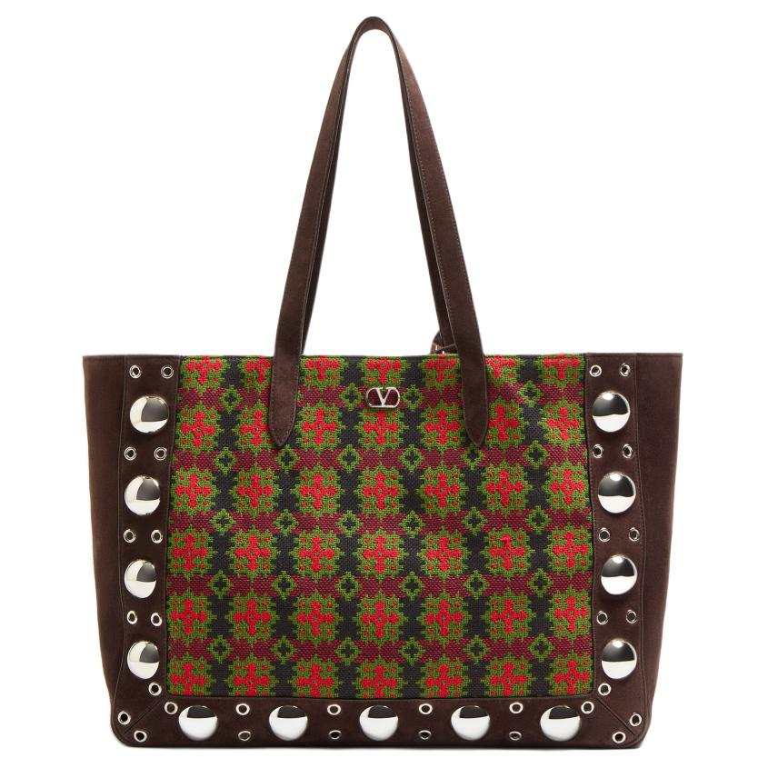Valentino Valentino Suede Tote Bag, Shopping Bag, Shoulder Bag Large Women's Dark Brown