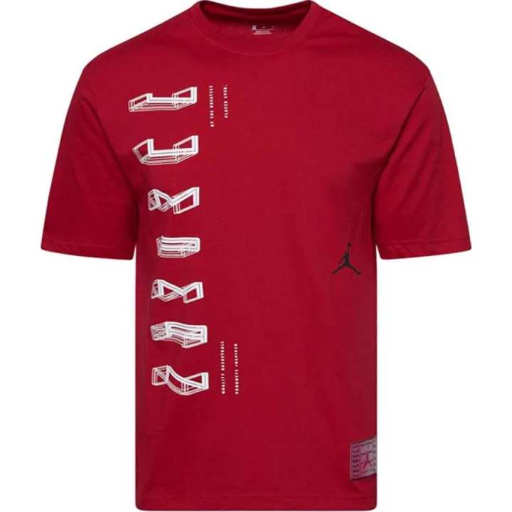 Jordan Jordan Apparel T Shirts Men's Red Crew Neck Moderate Straight Fit