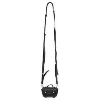 C2H4 Cow Leather Earphone Case Crossbody Bag Mini Unisex Black