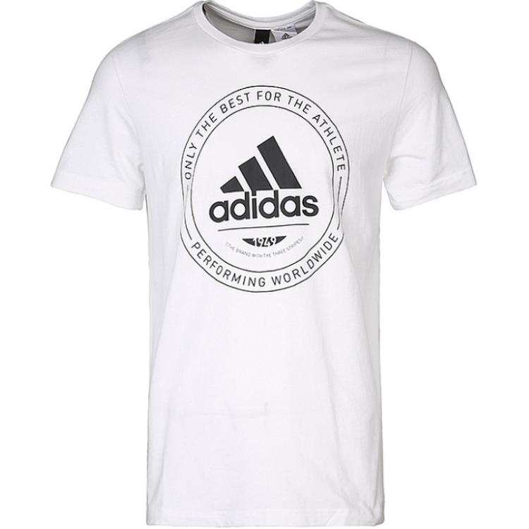 Adidas Adidas T Shirts Men's White Crew Neck Moderate