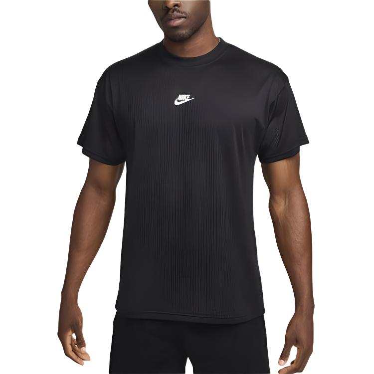 Nike Nike T Shirts Men's Black Crew Neck Moderate Straight Fit