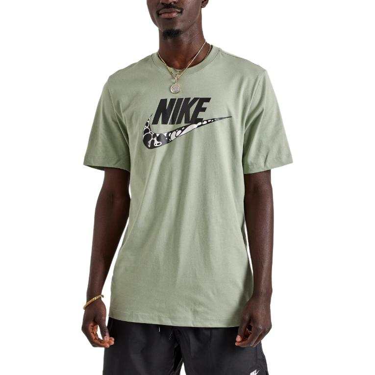 Nike Nike T Shirts Men's Olive Green Crew Neck Moderate Straight Fit