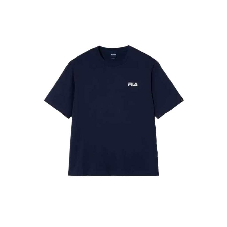 FILA Linear T Shirt Unisex Deep Sea Blue DNA