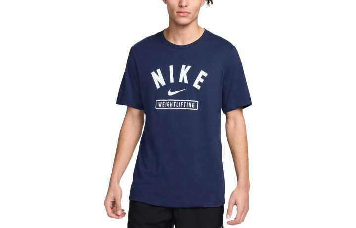 Nike Nike T Shirts Men's Dark Blue Crew Neck Moderate Straight Fit