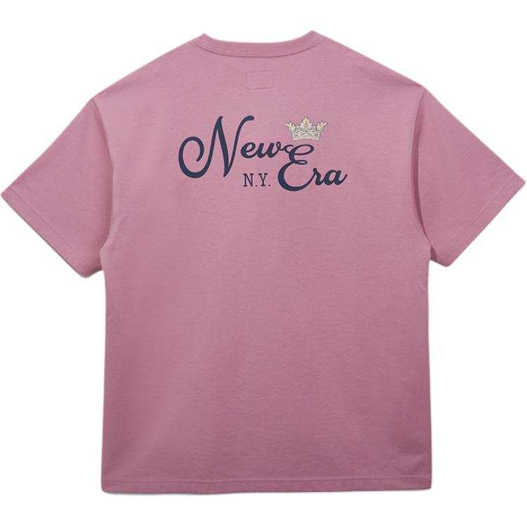 New Era T Shirts Unisex Pink Crew Neck Moderate
