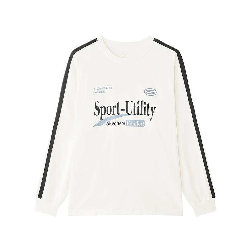 Skechers Sports League Collection T Shirt Unisex Marshmallow White