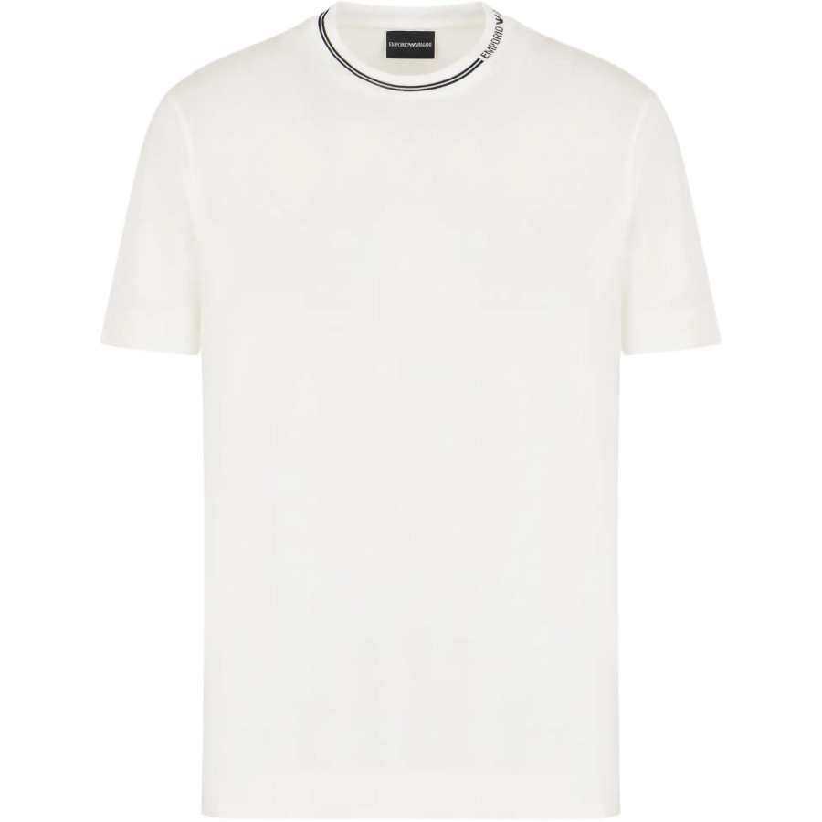 EMPORIO ARMANI Lyocell blend Jersey T shirt With Logo On Collar