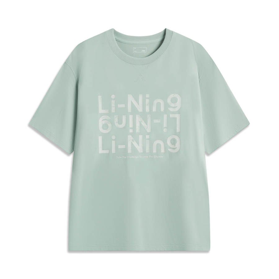 Li-Ning Li Ning Sports Life Collection T Shirt Men's Gray Jadeite Green