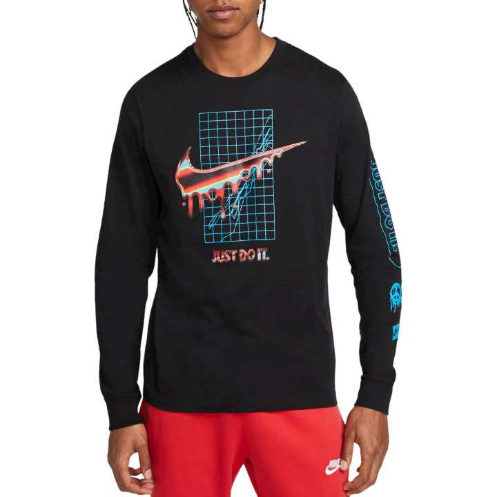Nike Nike T Shirts Men's Black Crew Neck Moderate Straight Fit