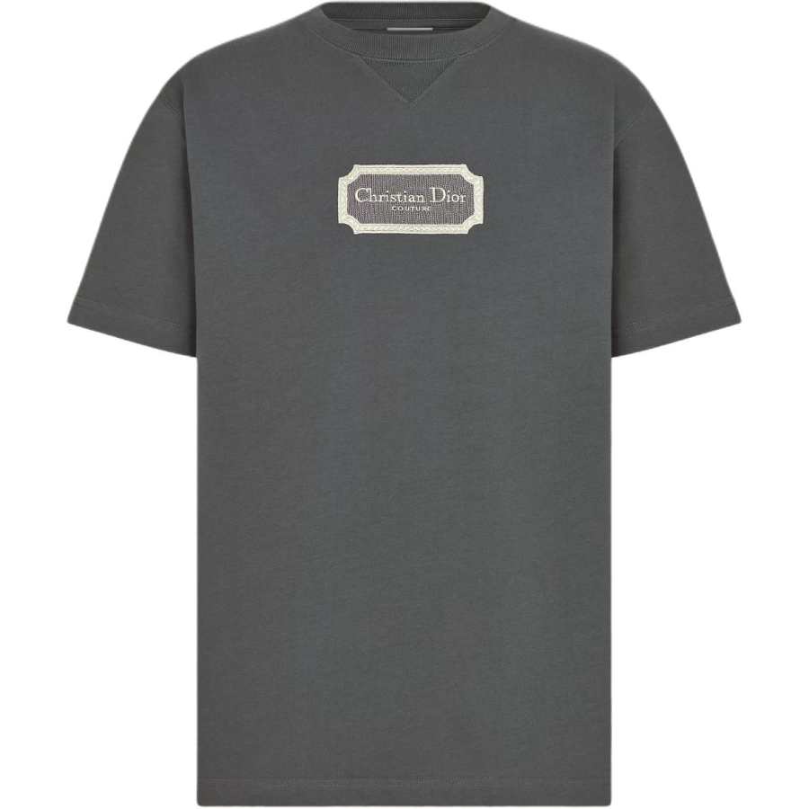 DIOR T Shirts Men's Gray Crew Neck Moderate