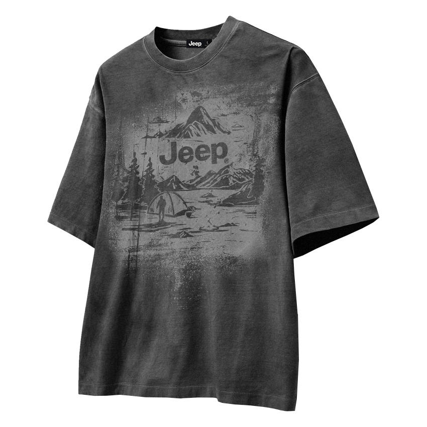 Jeep Yao Series T Shirts Unisex Crew Neck Moderate Heavyweight