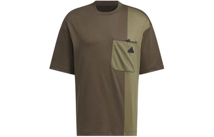 Adidas Adidas T Shirts Men's Brown Crew Neck Moderate Straight Fit