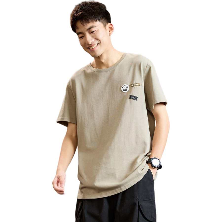 Tonlion T Shirts Men's Crew Neck Moderate