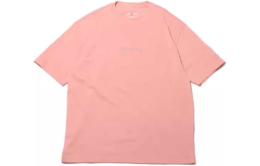 Jordan Jordan T Shirts Men's Pink Crew Neck Moderate Straight Fit