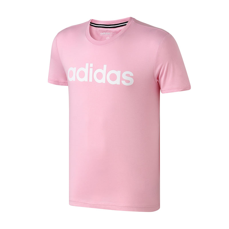 Adidas Neo T Shirts Men's Pink Crew Neck Moderate