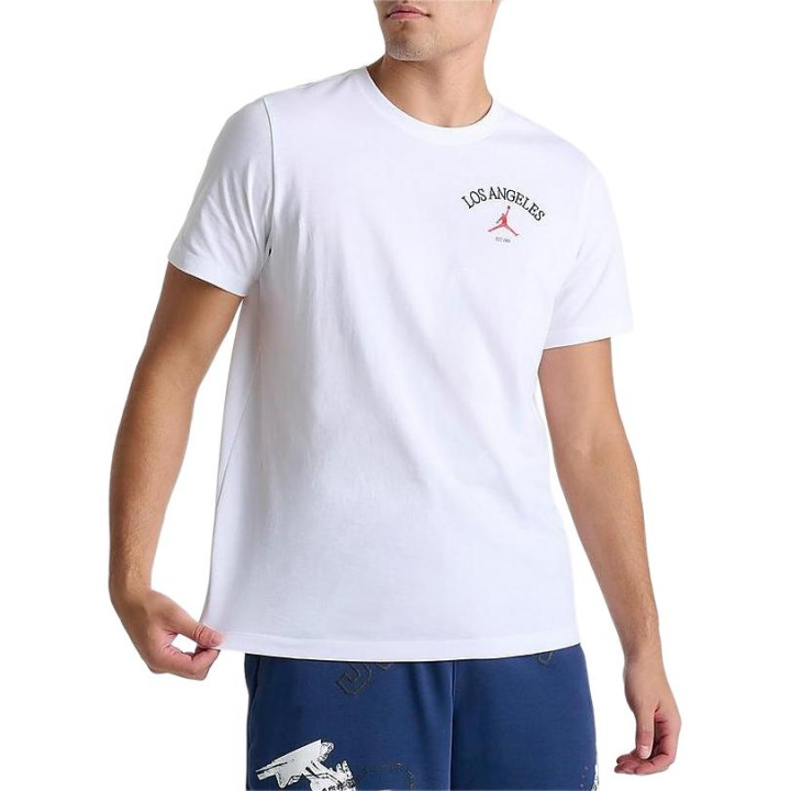 Jordan Jordan T Shirts Men's White Crew Neck Moderate Straight Fit