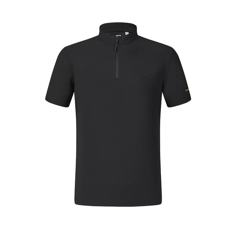 FILA Athletics T Shirts Men's Pitch Black Stand Collar Moderate