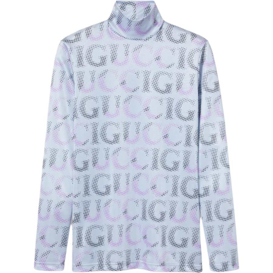 GUCCI T Shirts Men's Blue Turtleneck Straight Fit