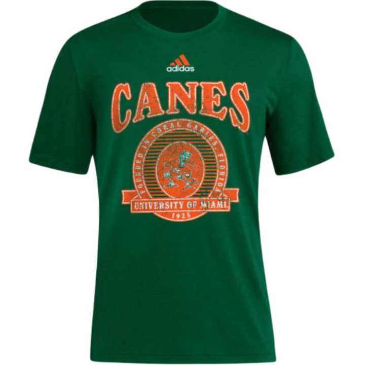 Adidas Adidas Free Shipping With AdiClub Miami Hurricanes Short Sleeve Tee