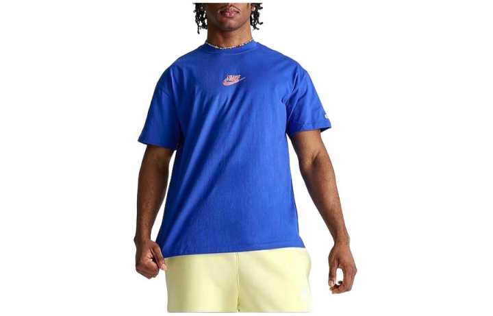 Nike Nike T Shirts Men's Blue Crew Neck Moderate Straight Fit