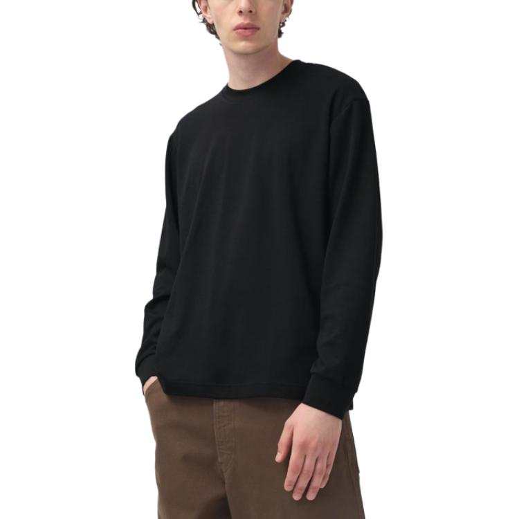 UNIQLO T Shirts Unisex Black Crew Neck Moderate Straight Fit