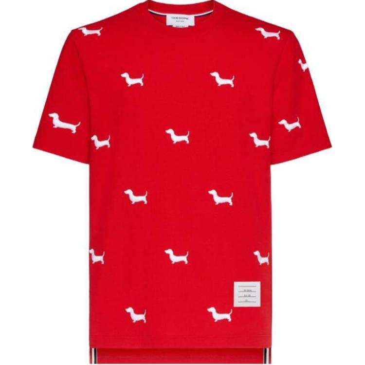 THOM BROWNE Thom Browne dog-embroidery T-shirt
