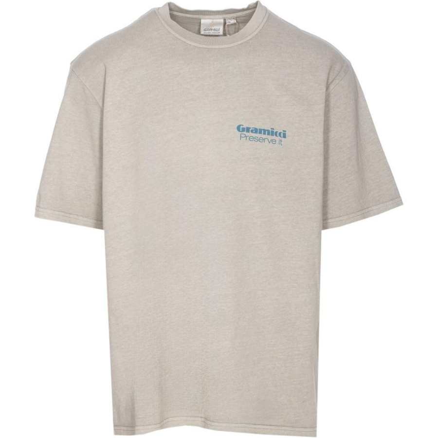 Gramicci T Shirts Men's Gray Crew Neck Moderate Straight Fit
